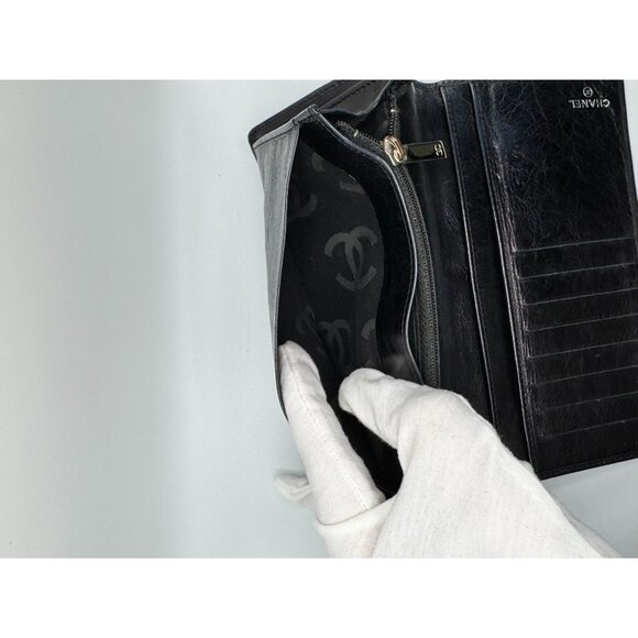 Chanel Black Quilted Leather CC Logo Wallet With Card Slots COA‎ - Picture 15 of 16